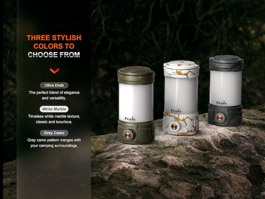 Fenix Pro Led Rechargeable Lantern for Camping with Flashlight & Powerbank 650lm Gray Grey Camo