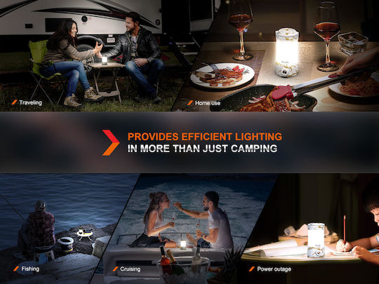 Fenix Pro Led Rechargeable Lantern for Camping with Flashlight & Powerbank 650lm Gray Grey Camo