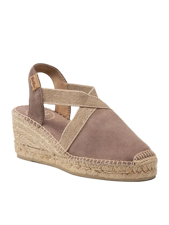 Toni Pons Women's Fabric Platform Espadrilles Brown