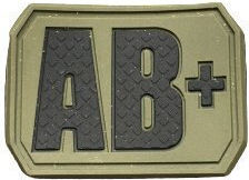PVC Blood Type Patch Khaki A Negative