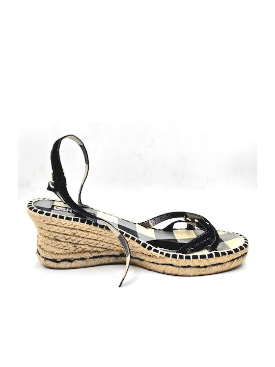 Roxy Xuwsl433 Jet Set Nikki Women's Espadrilles Leather Suede & Canvas Black Grey White