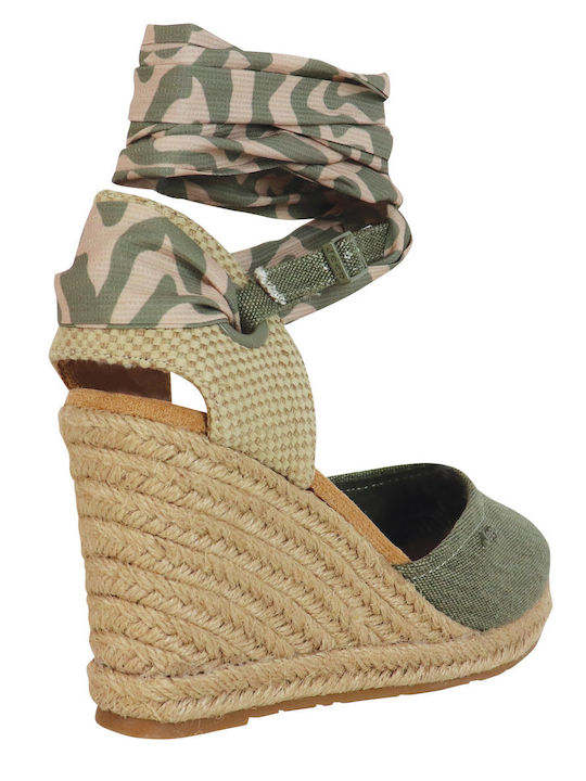 Damenplattformen im Espadrilles-Stil Khaki