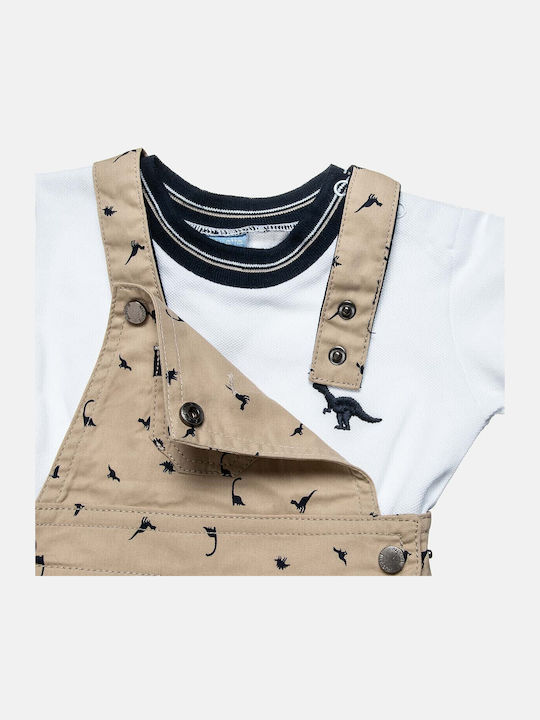 Kids Clothing Set with Dungarees Summer 2 Pieces Beige