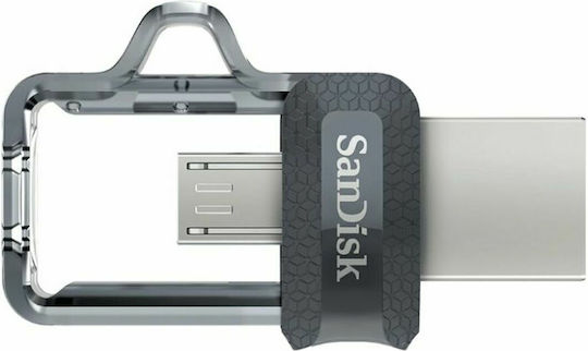 Sandisk Ultra Dual 32GB USB 3.0 Stick με σύνδεση USB-A & micro USB-B Ασημί