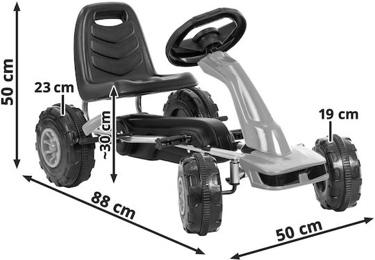 Chester Go Kart Μονοθέσιο με Πετάλι Γκρι για 3+ Ετών