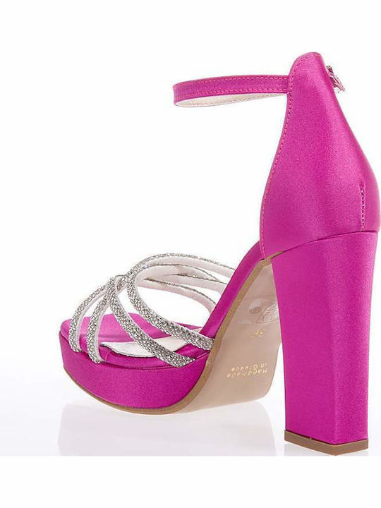 Beatris B4080 Φουξια Πεδιλα Strass