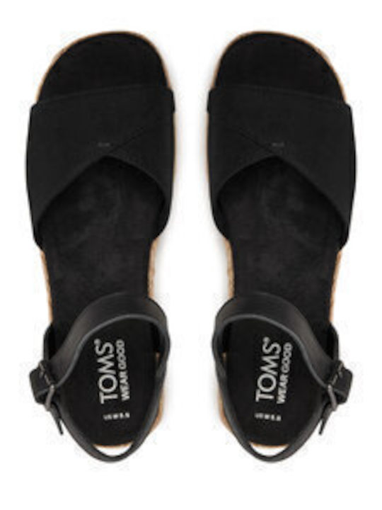 Espadrilles Flache Sandalen für Damen in Schwarz Farbe