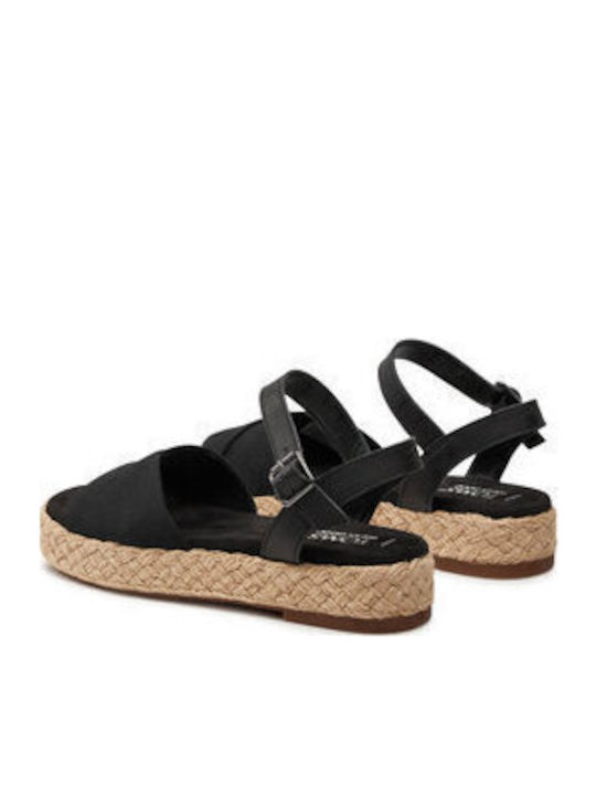 Espadrilles Flache Sandalen für Damen in Schwarz Farbe