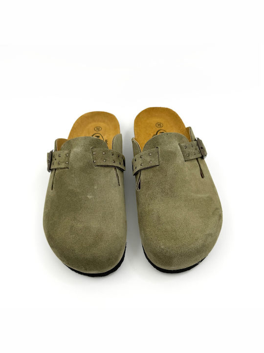 Leather Anatomic Clogs Light Khaki Trouks
