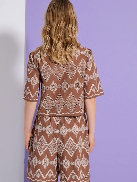 Women's Set with Shorts Brown
