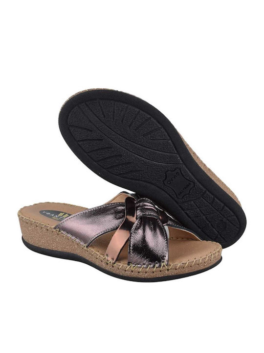 Sandale Casual Damă de Piele Aur