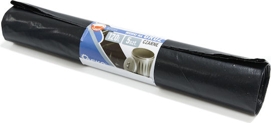 Geko Trash Bags Capacity 120lt 70x105cm 5pcs Black