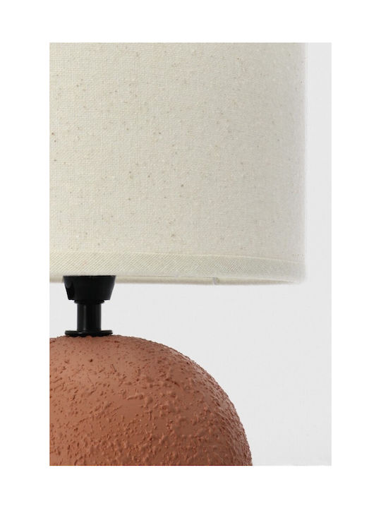 Bizzotto Ceramic Table Lamp with White Shade and Orange Base