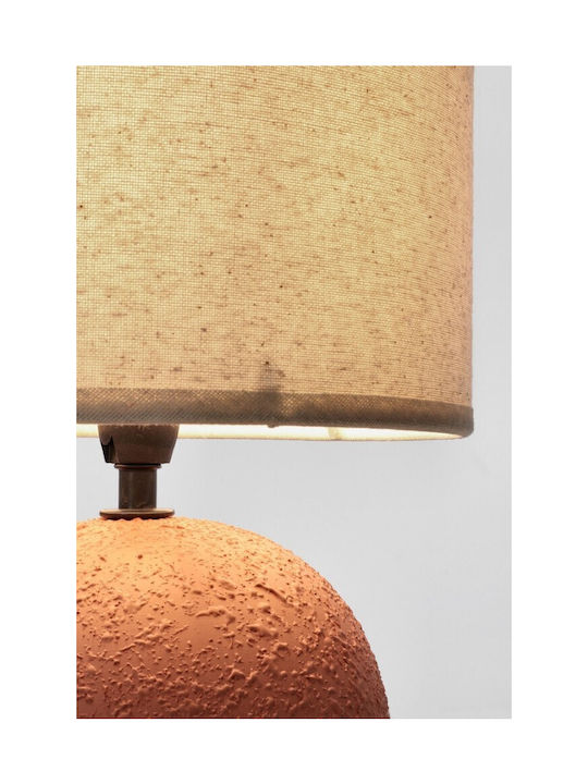 Bizzotto Ceramic Table Lamp with White Shade and Orange Base