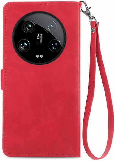 Flower Zipper Wallet Red (Xiaomi 14 Ultra)