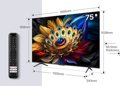 TCL Smart Τηλεόραση 75" 4K UHD QLED 75C655 HDR (2024)