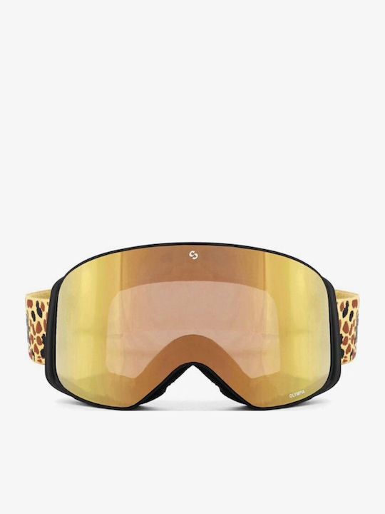 Sinner Olympia Ski & Snowboard Goggles Kids Black with Lens in Yellow Color