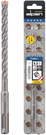 Alpen Drills Τετράκοπο Διαμαντοτρύπανο με SDS Plus Στέλεχος για Δομικά Υλικά 16x260mm