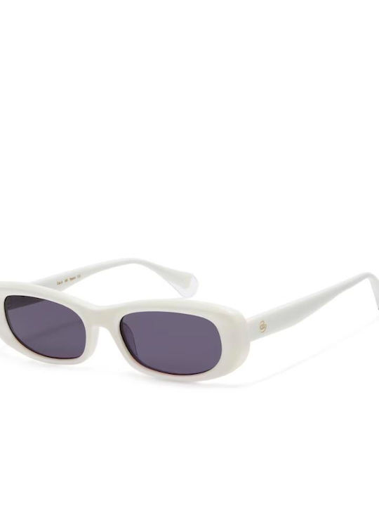 Gigi Barcelona Damen Sonnenbrille mit Weiß Kunststoff Gestell und Gray Linse 6898/0