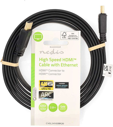 Nedis HDMI 1.4 High Speed 1080p 120Hz Flat HDMI Cable HDMI Male - HDMI Male 2m Black