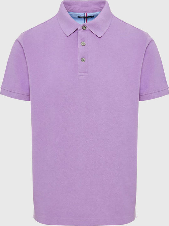 Polo Herrenbluse Kurzarm Lila