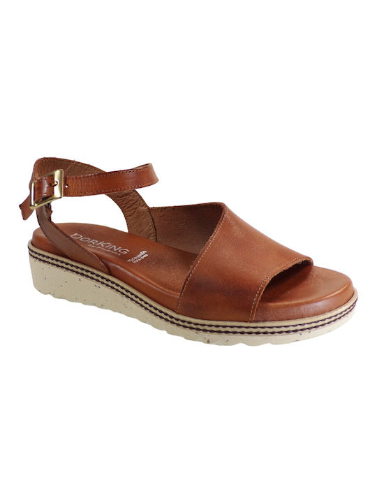 Dorking Women's Flat Sandals in Tabac Brown Color