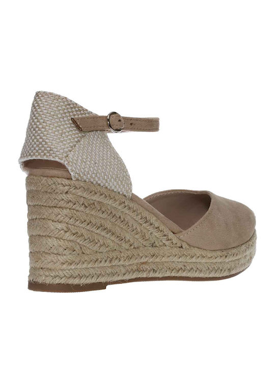 Damenplattformen im Espadrilles-Stil Beige
