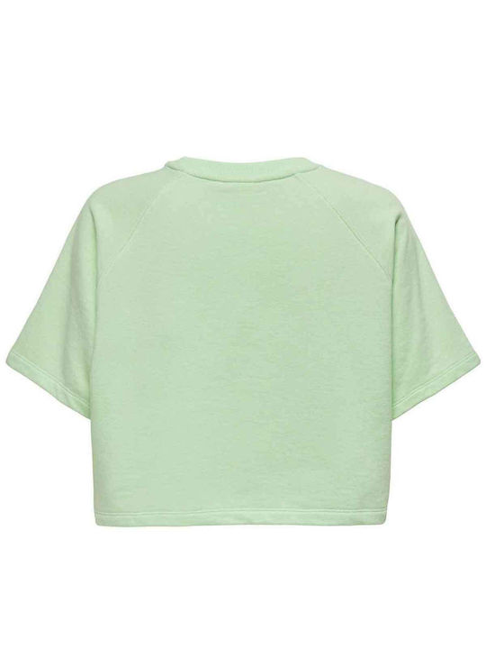 Only Print Women's Blouse Cotton Short Sleeve Light Green