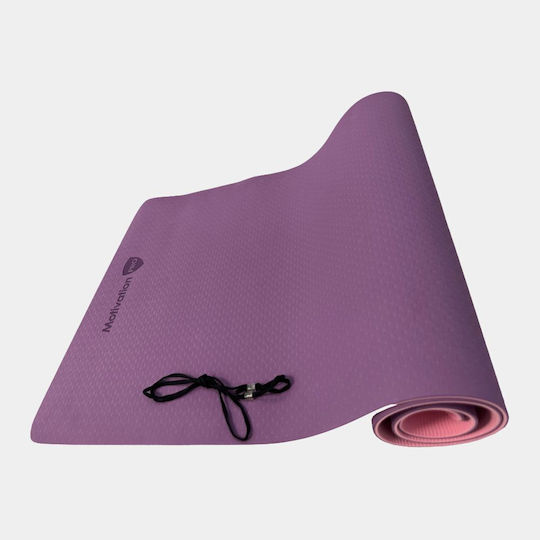 MotivationPro Exercise Mat Pink with Carry Strap (183x61cm)