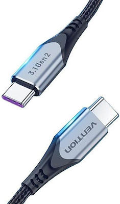 Vention USB 2.0 Cablu USB-C bărbătesc - USB-C de sex masculin 100W Gri 1m