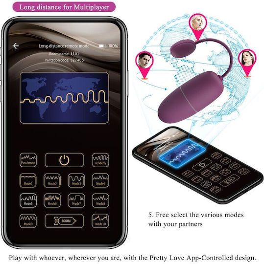 Pretty Love Nymph Vibrator Egg with Remote Control Flesh