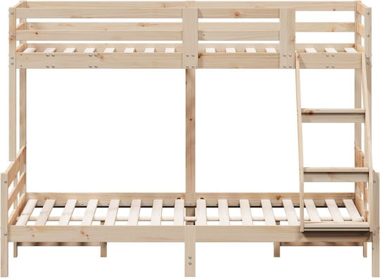 Kids Bed Bunk Semi Double Beige for Mattress 140x200cm