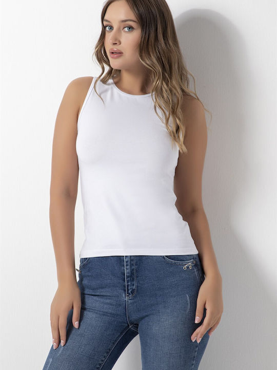 Donex mit Spaghetti-Träger White Damen T-Shirt