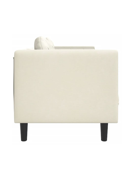 Doppelsitzer Samt Sofa Beige mit Dekokissen 173.5x77x70cm