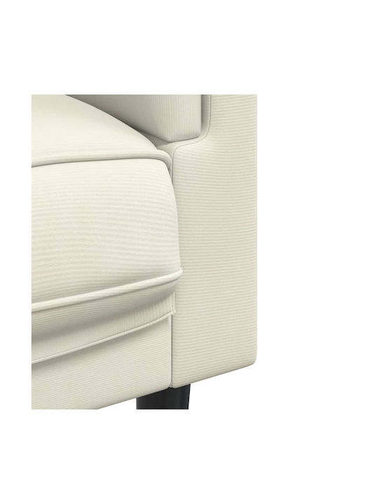 Doppelsitzer Samt Sofa Beige mit Dekokissen 173.5x77x70cm
