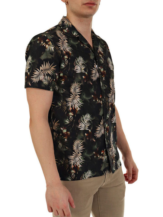 Κοντομάνικο Πουκάμισο Floral Χακί