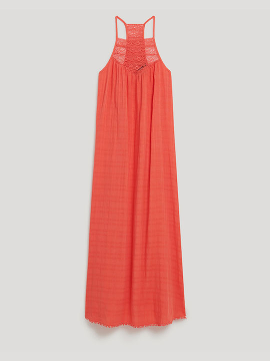 Superdry D3 Ovin Lace Halter Maxi Beach Dress Women's Dress W8011672a-2jv Orangered
