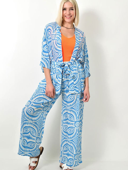 Set Kimono Hose Blauer Druck 23820