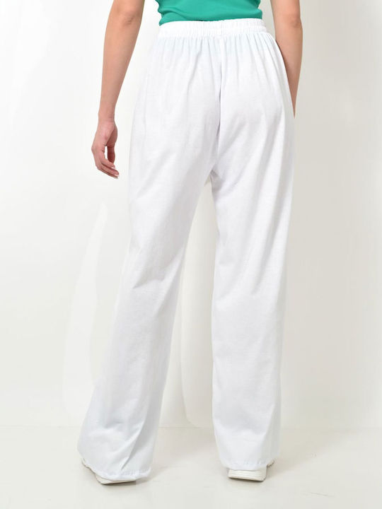 Solid White Trousers 23846