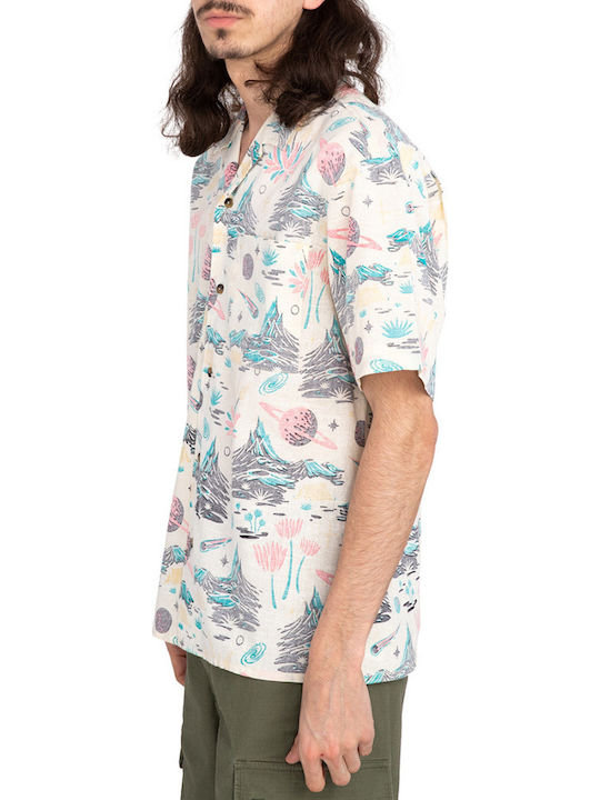 Short-sleeved Linen Shirt Beige