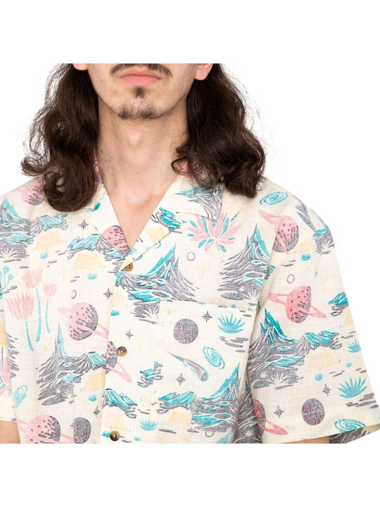 Short-sleeved Linen Shirt Beige