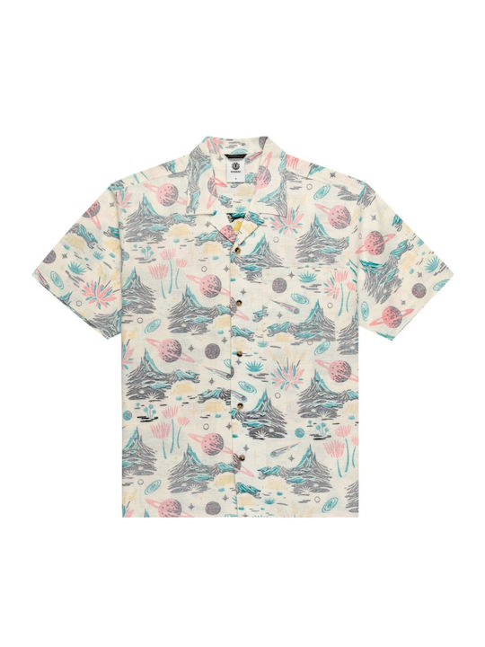 Short-sleeved Linen Shirt Beige