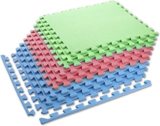 Mat Multipack One Fitness Mp10 Δάπεδα Παζλ Γυμναστηρίου Πολύχρωμα Πάχους 1cm 9τμχ