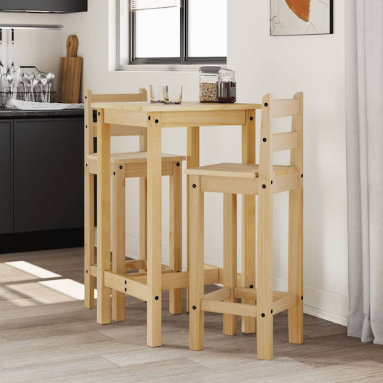 vidaXL Garten- und Outdoor-Möbelsets Typsatz für kleinen Balkon 3 Stück Masiφ Ξύλο Πεύκου