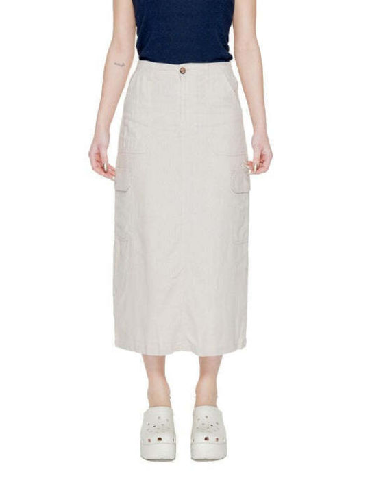 Only Linen Skirt in Beige color
