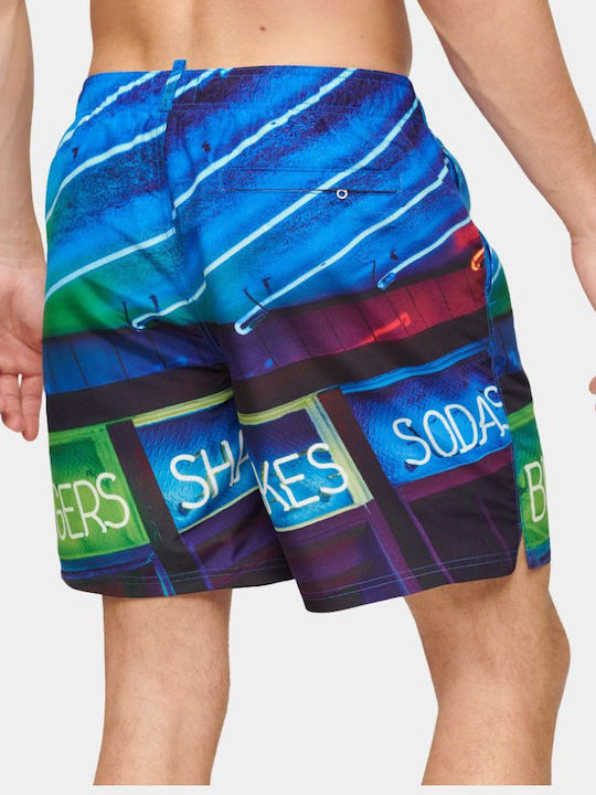 Superdry D3 Ovin Photographic Ανδρικό Μαγιό Σορτς Neon Navy