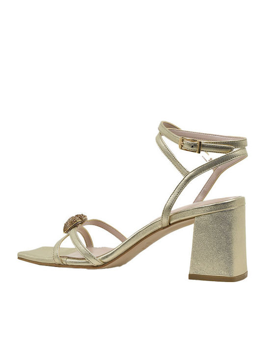 Leder Sandalen Gold