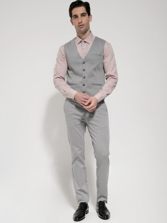 Tresor Men's Trousers Suit Elastic Grey