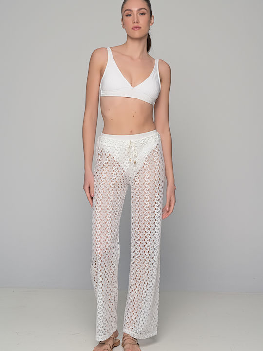 Milena by Paris Women's Pants Beachwear Ecru - White