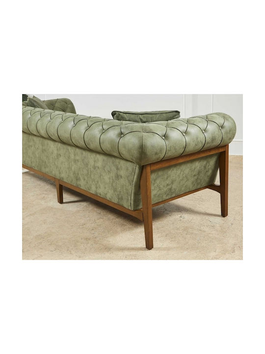Verde Τριθέσιος Καναπές Verde Rust 240x47x77εκ.
